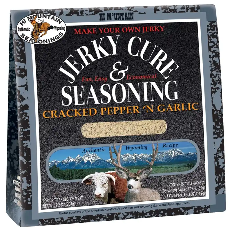Hi Mountain Seasonings Cracked Pepper ‘N Garlic Blend Jerky Cure Seasoning Kit 7.2oz