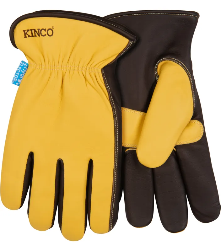 Kinco HydroFlector™ Lined Water-Resistant Premium Grain Sheepskin Driver with Palm Patch Gloves