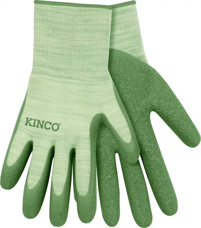 Kinco Women’s Polyester Knit Shell & Latex Palm Gloves Green