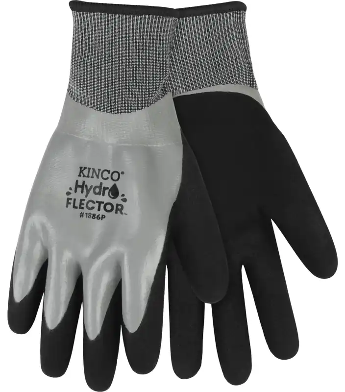 Kinco HydroFlector™ Lined Waterproof Thermal Knit Shell & Double-Coated Nitrile Gloves