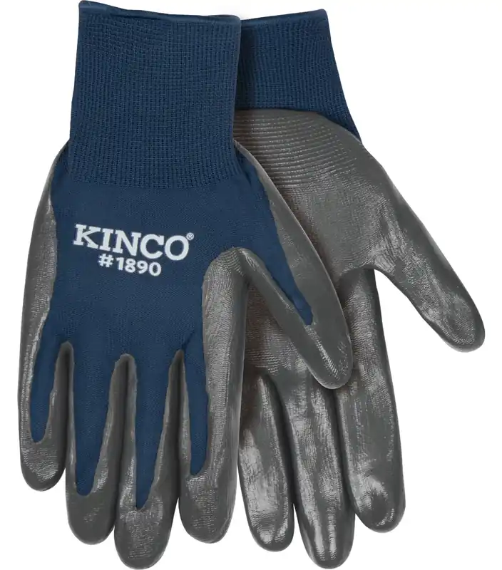 Kinco Navy Blue Polyester Knit Shell & Nitrile Palm Gloves