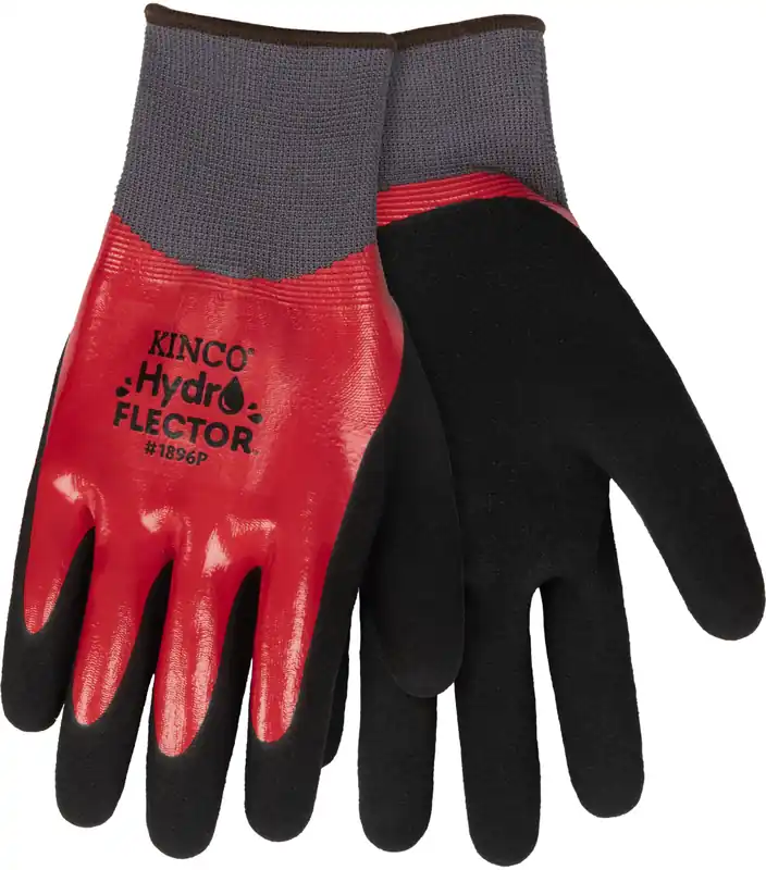 Kinco HydroFlector™ Waterproof Polyester Knit Shell & Double-Coated Nitrile Gloves