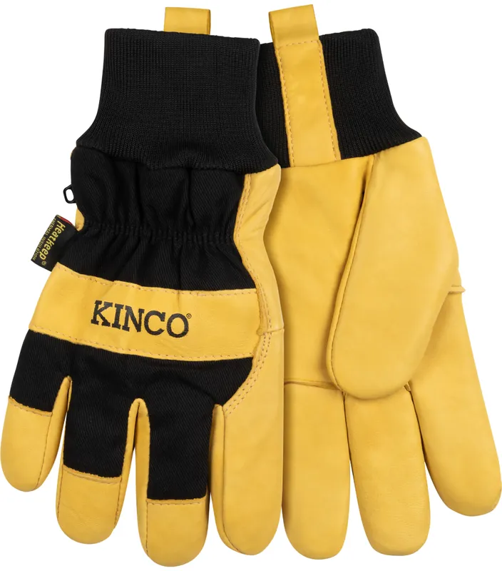 Kinco Lined Grain Deerskin Palm with Knit Wrist Gloves