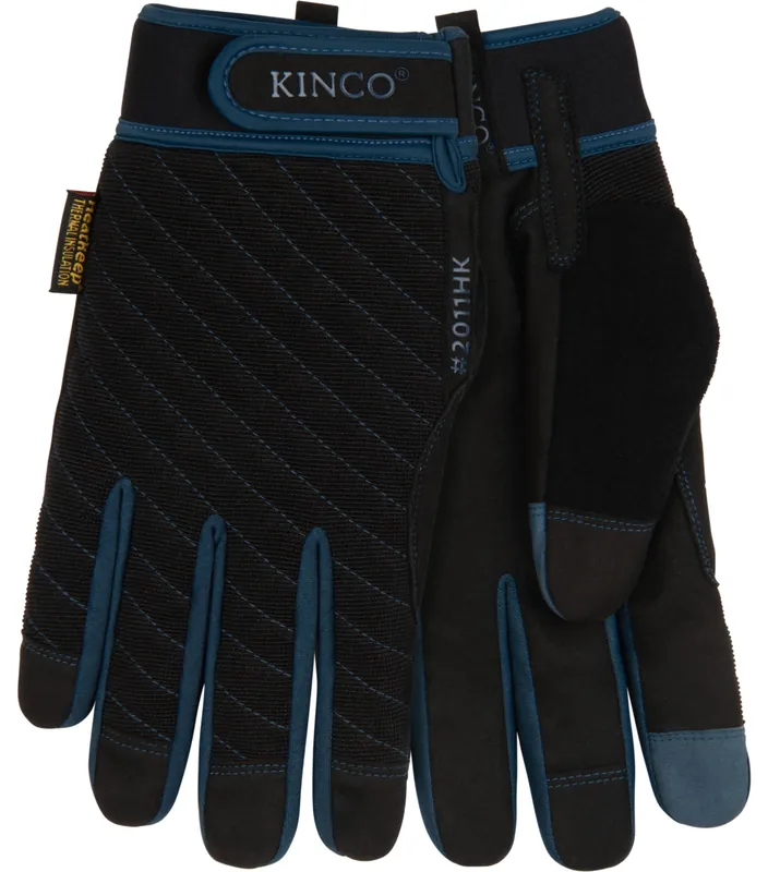 KincoPro Lined Black Synthetic with Pull-Strap Gloves
