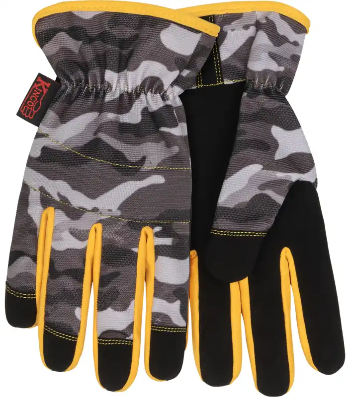 KincoPro Light-Duty Gray Camo Synthetic Gloves