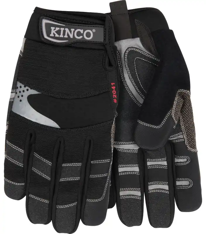KincoPro General Synthetic with Pull-Strap Gloves - Black