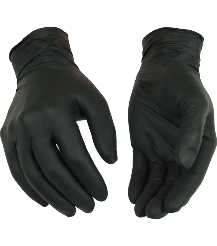 Kinco Chemical-Resistant Disposable Black Powder-Free Nitrile Glove - 100 Pack