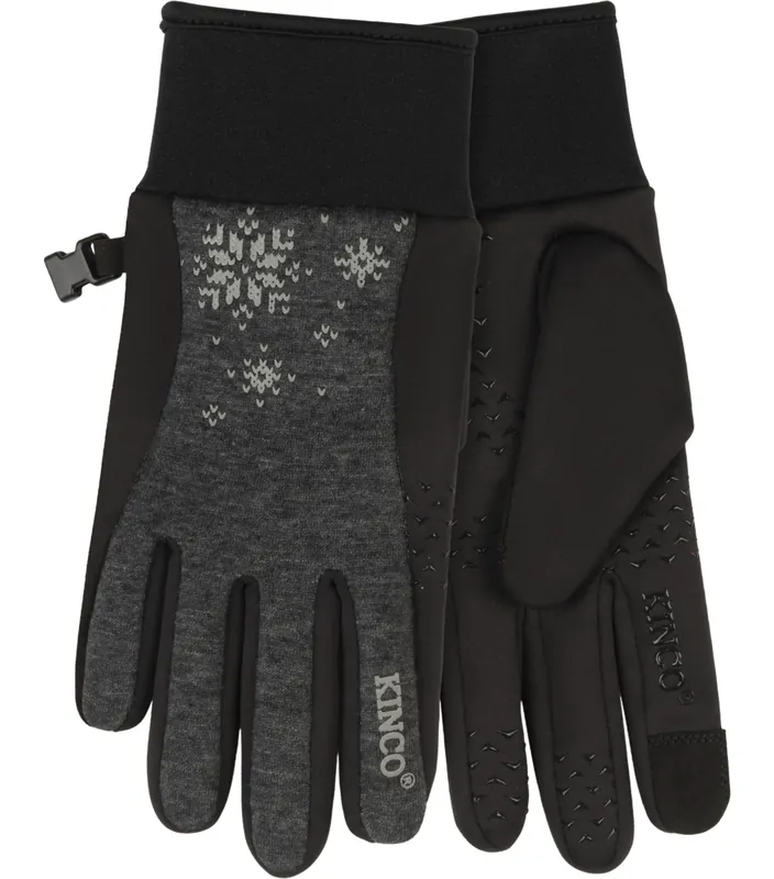 Kinco Women‘s Lightweight Fleece Gloves - Black/Dark Heather Gray