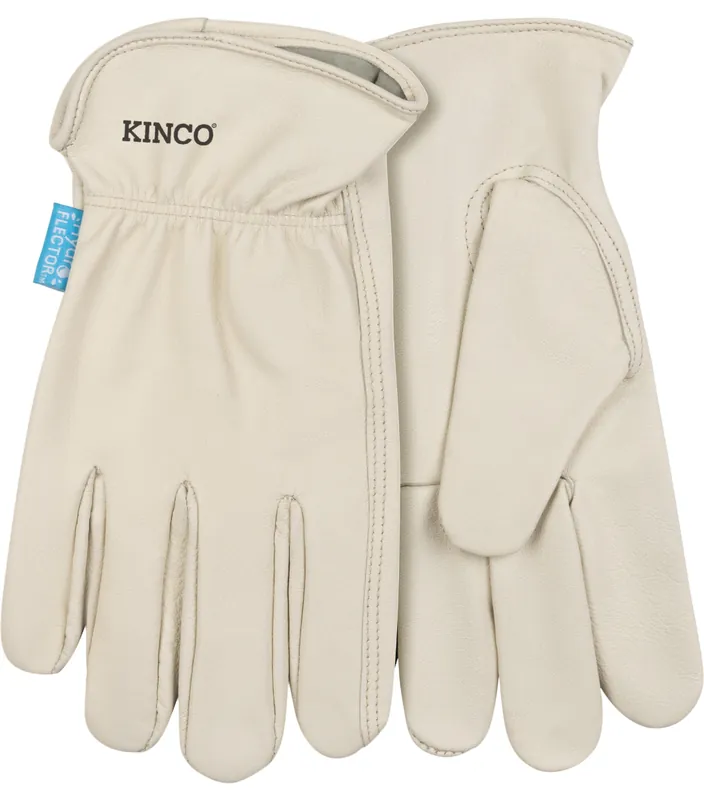 Kinco HydroFlector Water-Resistant Premium Grain Goatskin Driver Gloves - Cream