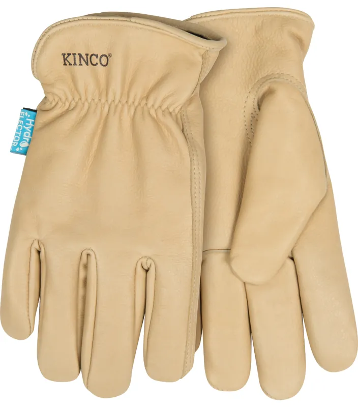 Kinco HydroFlector Lined Water-Resistant Premium Grain Cowhide Driver Gloves - Tan