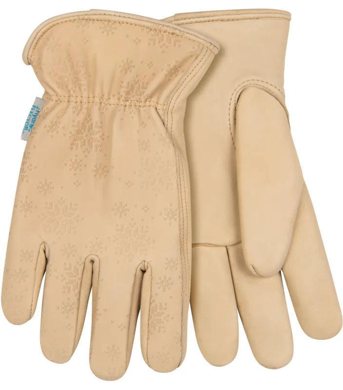 Kinco Women‘s HydroFlector Lined Water-Resistant Premium Grain Cowhide Driver Gloves - Tan
