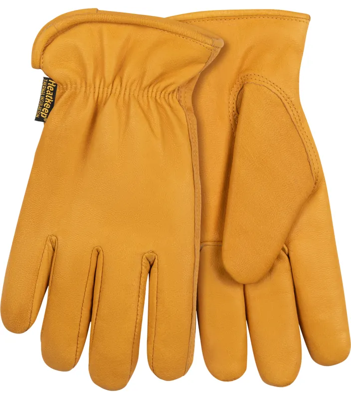 Kinco Lined Grain Deerskin Driver Gloves - Golden