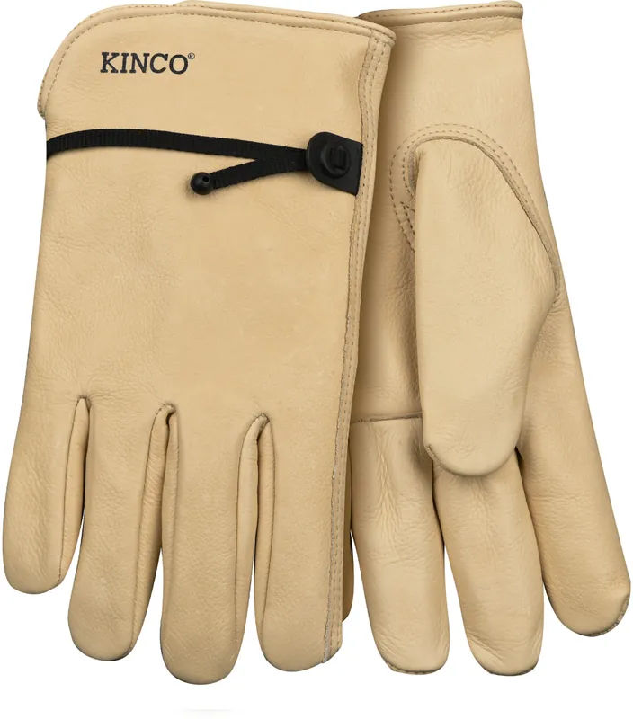 Kinco Grain Cowhide Driver with Pull-strap Gloves