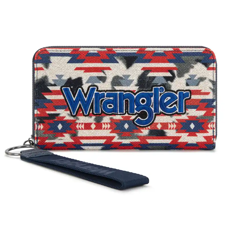 Montana West WG302-W006NY Wrangler Aztec Print Wallet - Navy