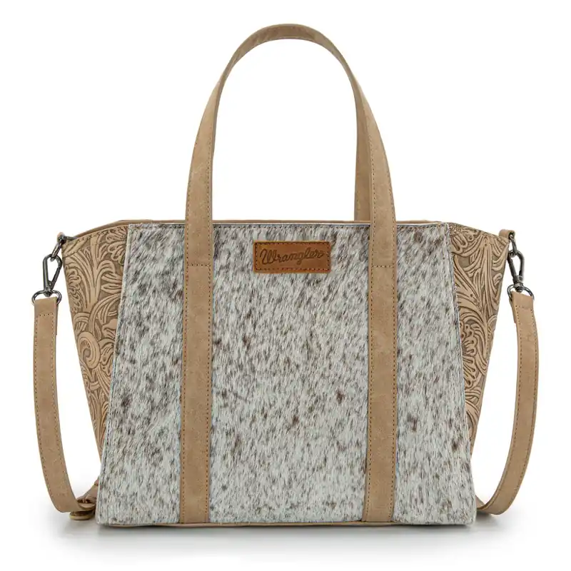 Montana West WG252-8012 Wrangler Genuine Hair-On Cowhide Wide Tote/Crossbody