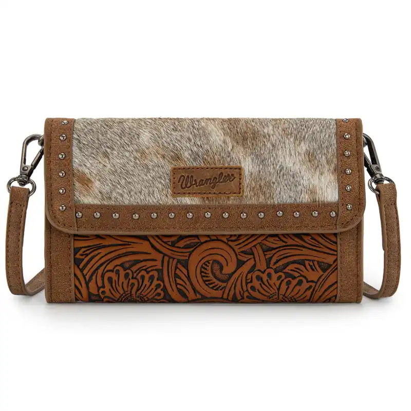 WG252-C012 Wrangler Genuine Cowhide Wallet/Wristlet/Crossbody Bag