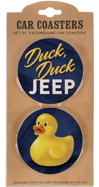 Carson Home Accents Car Coaster Duck Duck Jeep