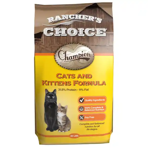 Rancher‘s Choice Champions Cats and Kittens Formula Dry Cat Food 40lbs
