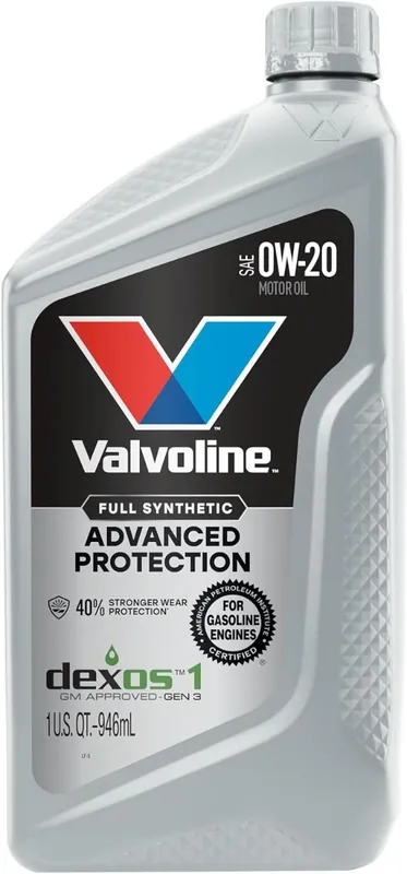 Valvoline Advanced Protection Full Synthetic Motor Oil SAE 0W-20