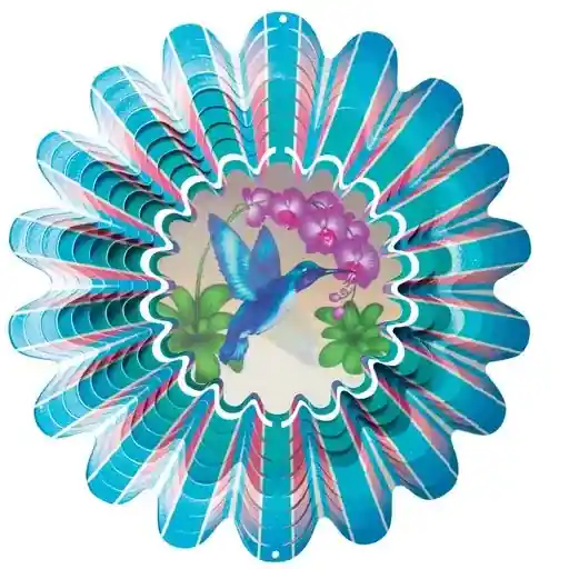 Spinfinity Designs 342 Animated Blue Hummingbird 12" Wind Spinner