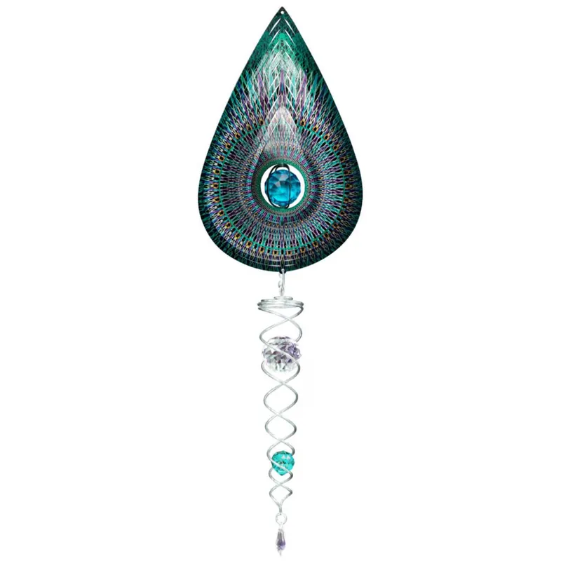 Spinfinity Designs 14" Crystal Cosmic Teardrop Mini Set - 6.5" Wind Spinner - 7.5" Crystal Twister