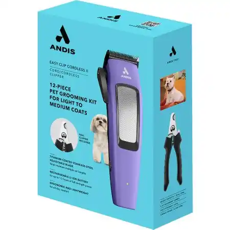 Andis Easy Clip Cord/Cordless II Kit - Purple