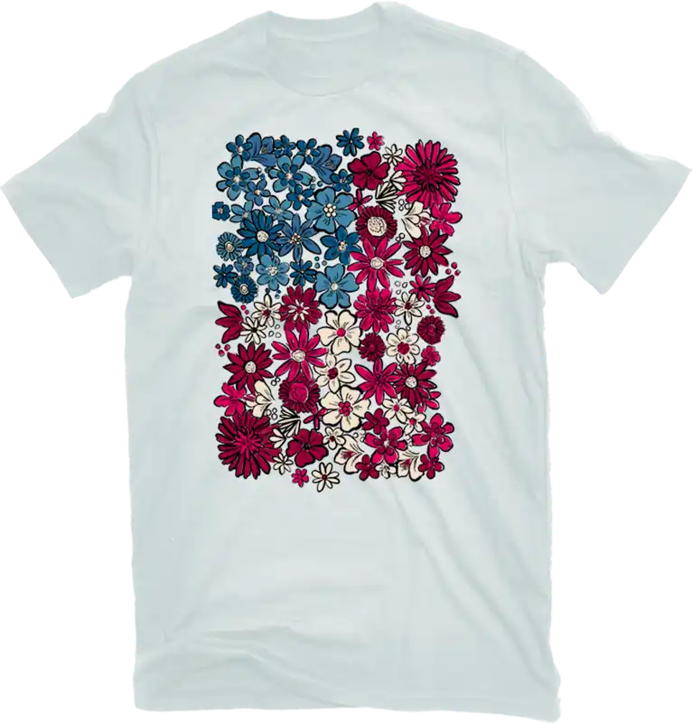 Pivotal Partners Flower Flag T-Shirt Bit of Blue AMPL-16290