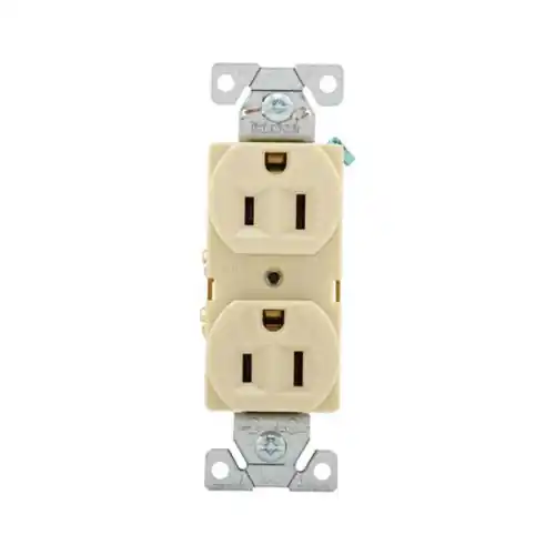Eaton 125-Volt Commercial Grade Back and Side Wire Duplex Receptacle - Ivory