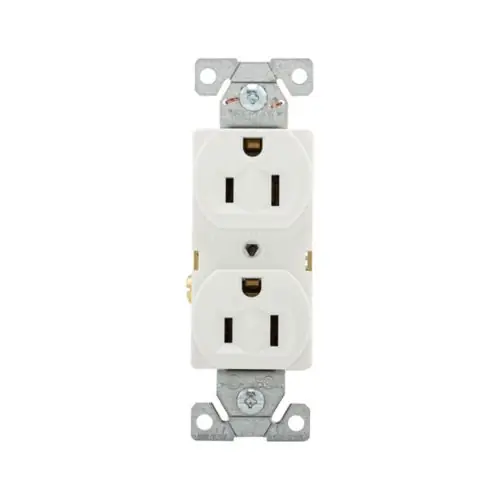 Eaton 15-Amp 125-volt Commercial Grade Straight Blade Duplex Receptacle - White