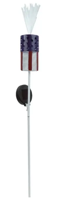 Alpine Patriotic Metal Flag Firecracker 33" Stake w/ LED Light