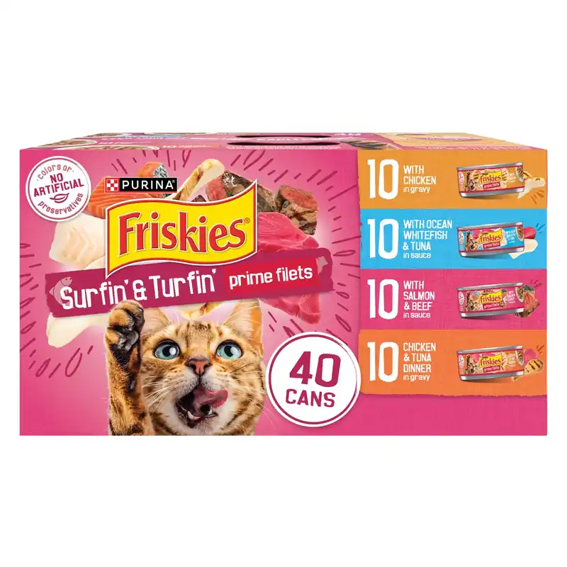 Purina Friskies Prime Filets Surfin‘ & Turfin‘ Wet Cat Food - 5.5oz/40ct