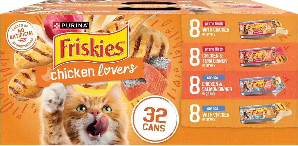 Friskies Chicken Lovers Variety Pack Canned Cat Food Variety Pack - 5.5oz/32ct
