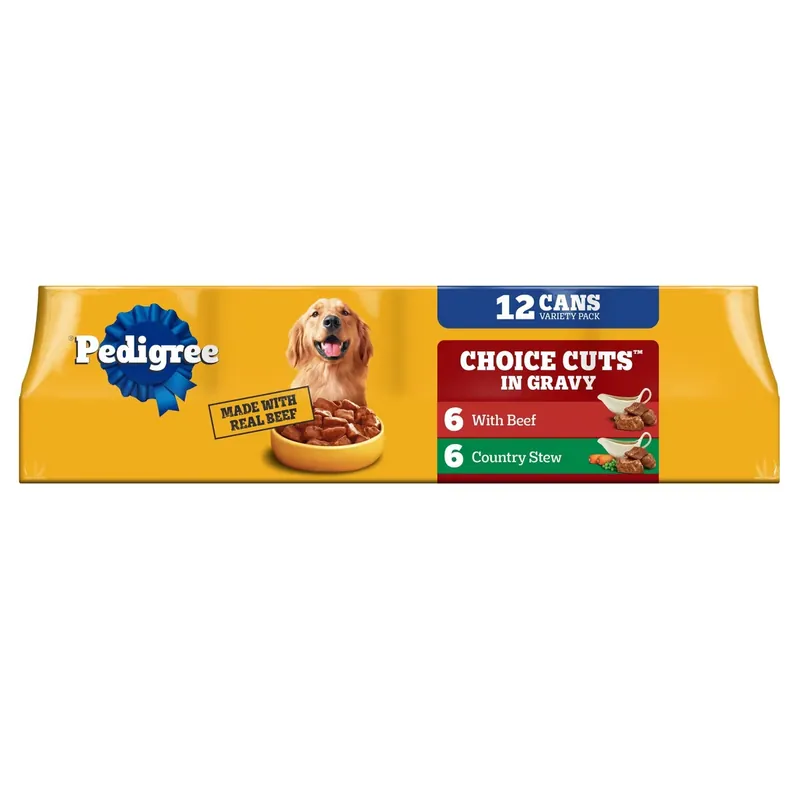 Pedigree Beef, Gravy and Chicken Flavor Variety Pack Choice Cuts in Gravy Wet Dog Food - 13.2oz/12ct