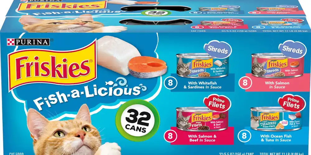 Purina Friskies Fish-A-Licious Variety Pack Canned Cat Food Variety Pack - 5.5oz/32ct