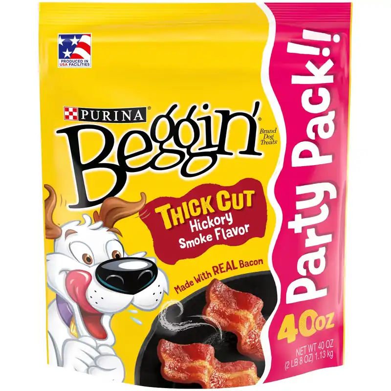 Beggin‘ Strips Thick Cut Hickory Bacon, Pork & Beef Chewy Dog Treats - 40oz