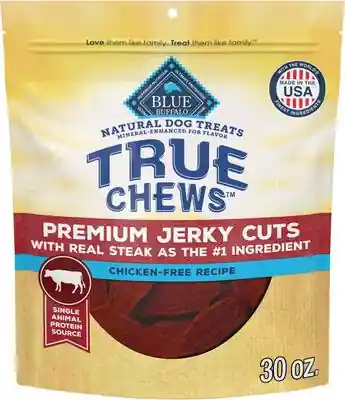 Blue Buffalo True Chews Premium Jerky Cuts Natural Steak Dog Treats - 30oz