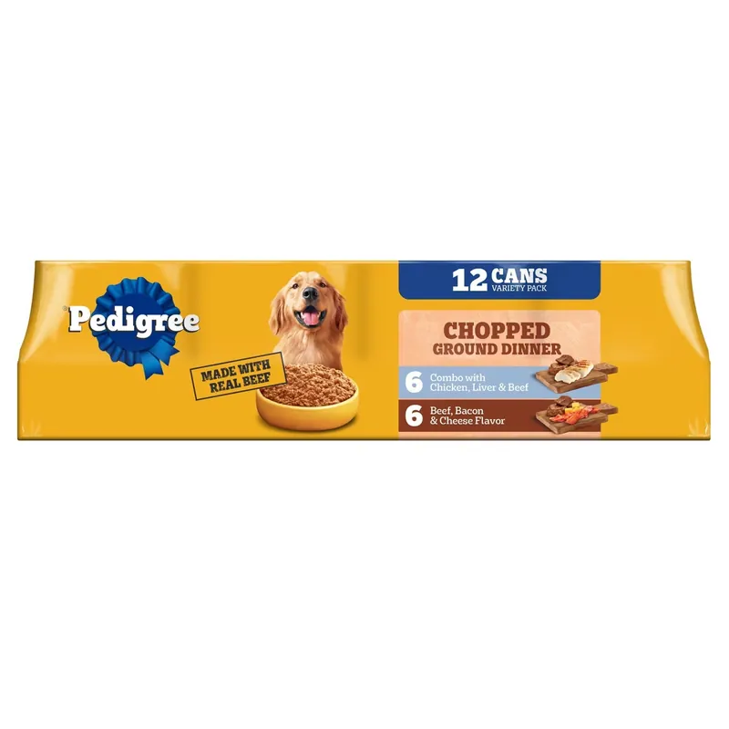 Pedigree Chopped Ground Dinner Variety Pack Wet Dog Food - 13.2oz/12ct