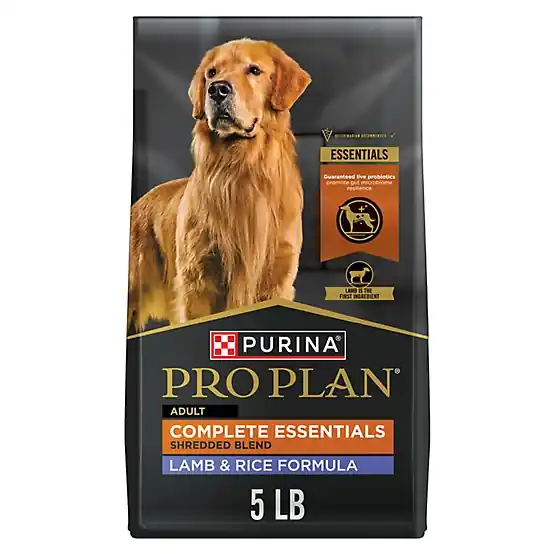 Purina Pro Plan Complete Essentials Adult Shredded Blend Lamb and Rice Formula Dry Dog Food 5lbs