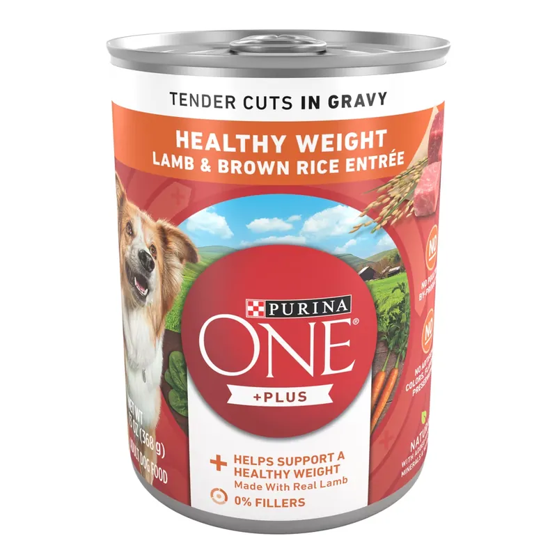 Purina ONE SmartBlend Tender Cuts In Gravy Wet Dog Food Healthy Weight Lamb & Brown Rice Entrée - 13 oz