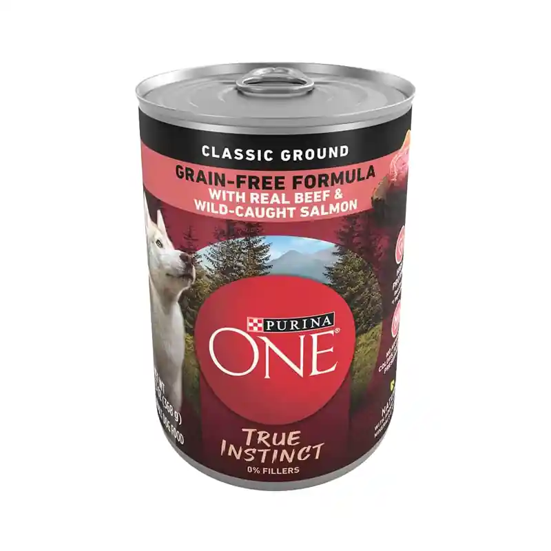Purina ONE True Instinct Classic Ground Grain-Free Wet Dog Food Formula With Real Beef & Wild-Caught Salmon - 13 oz