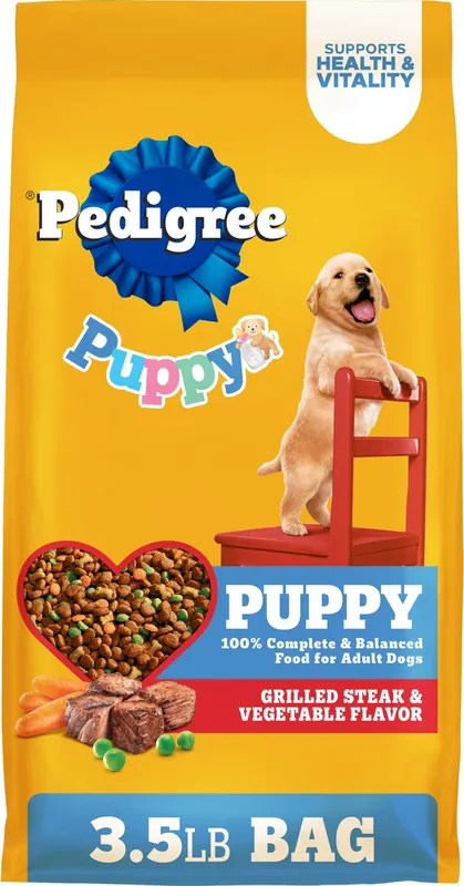 Pedigree Puppy Growth & Protection Grilled Steak & Vegetable Flavor Dry Dog Food - 3.5lbs