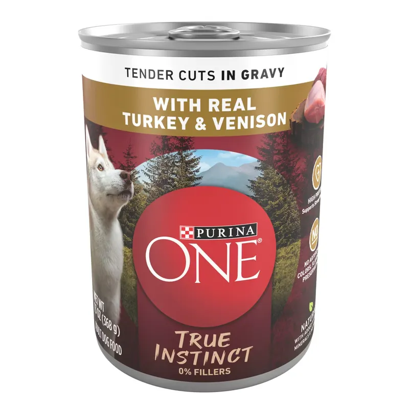 Purina ONE SmartBlend True Instinct Tender Cuts In Gravy Wet Dog Food with Real Turkey & Venison - 13 oz