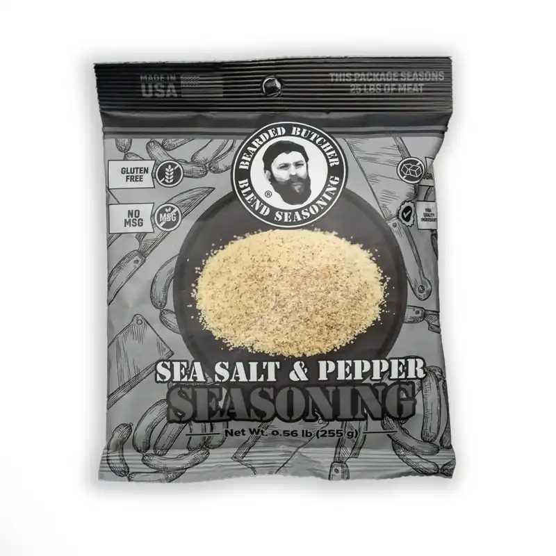 Bearded Butchers Sea Salt & Pepper Base Seasoning - 0.56 LB. for 25 LBS. Protein