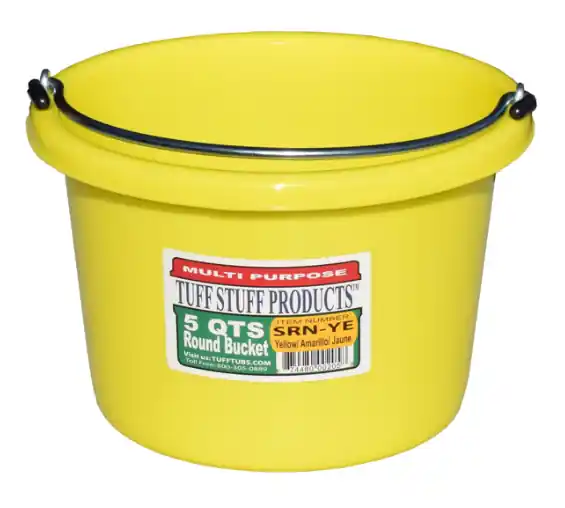 Tuff Stuff Multi-Purpose Round Bucket 5 Quart - Yellow
