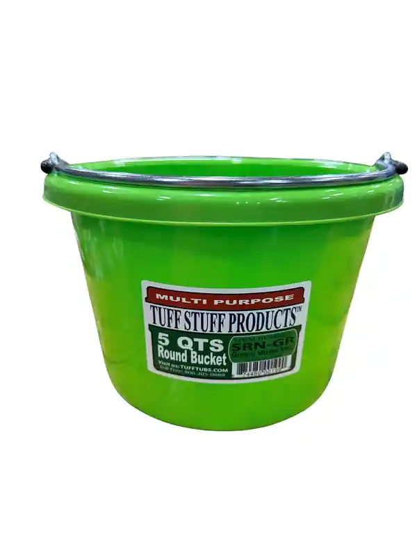 Tuff Stuff Products Multi-Purpose Round Bucket 5 Quart - Green