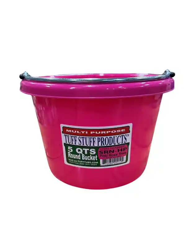 Tuff Stuff Products Multi-Purpose Round Bucket 5 Quart - Hot Pink
