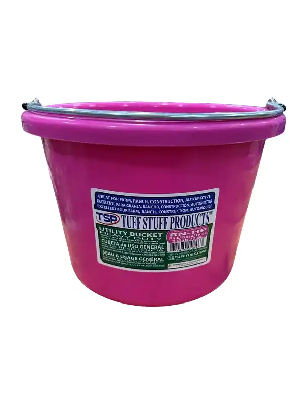 Tuff Stuff Products Utility Bucket Round 8 Quarts/2 Gallons - Hot Pink