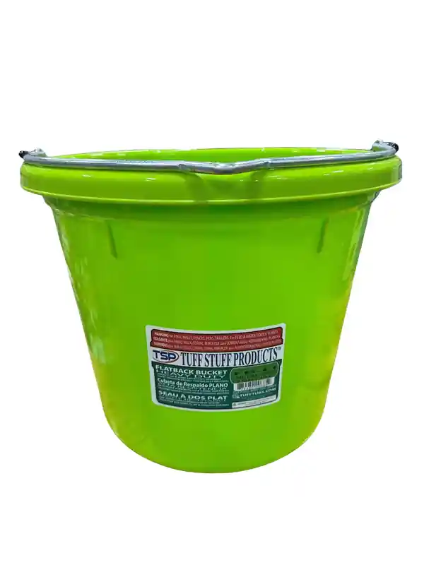 Tuff Stuff Products Multi Purpose Flat Back Bucket 20 Quarts - Lime Green