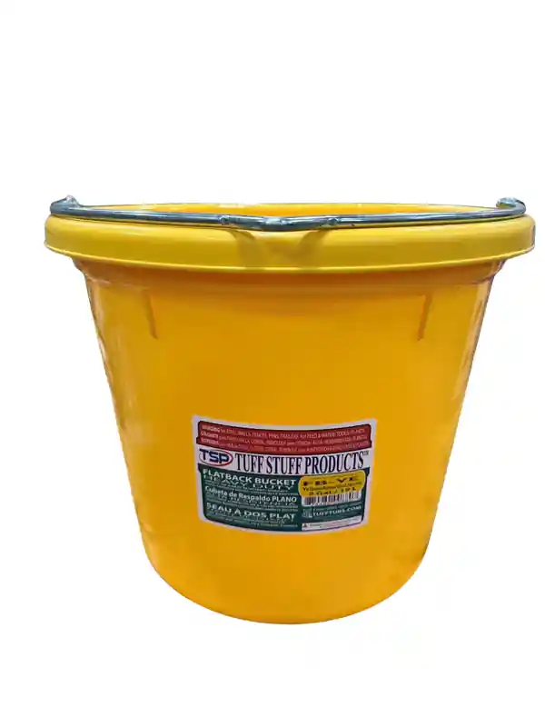 Tuff Stuff Products Multi Purpose Flat Back Bucket 20 Quarts - Yellow