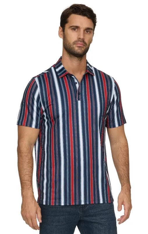 Threadgrit 250th Americana Capsule Collection Men‘s Grant Short Sleeve Polo - Navy/Red/White